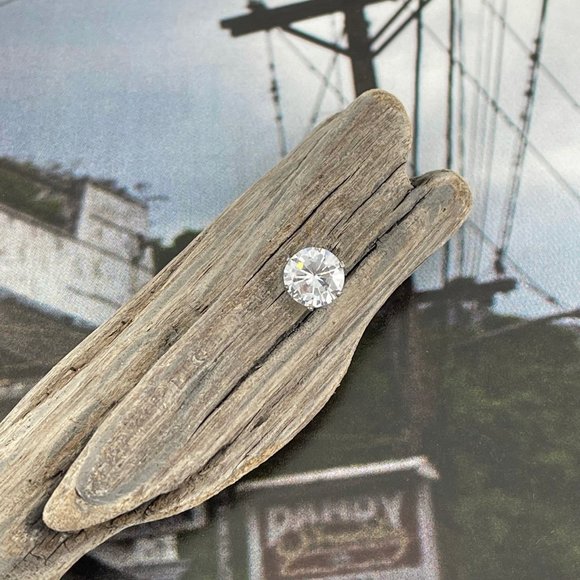 VINTAGE 💎 925 STERLING CZ . ALR 2 CARAT STUD POST SINGLE EARRING . FAUX DIAMOND - Picture 5 of 17